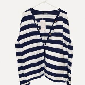 BTBFM Navy and White Striped Sweater
